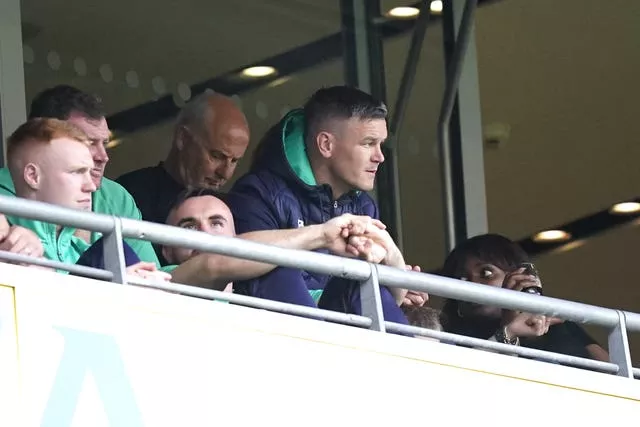Johnny Sexton watched Ireland's World Cup warm-up matches from the stands