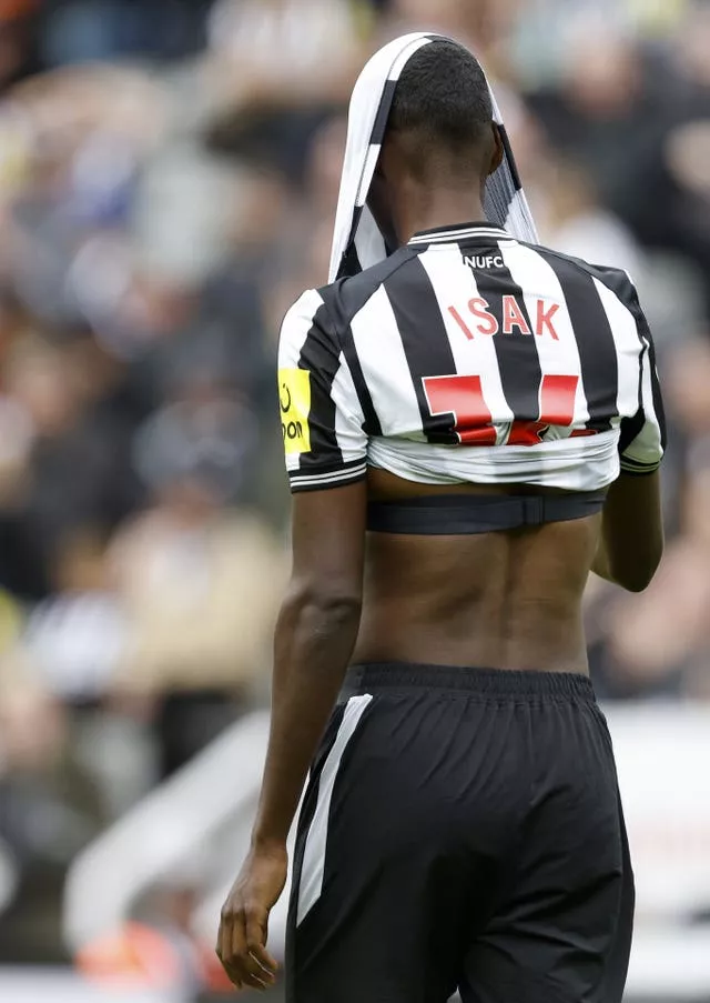 Newcastle striker Alexander Isak is working his way back from a groin injury