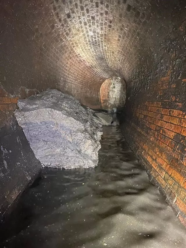 Fatberg in a London sewer
