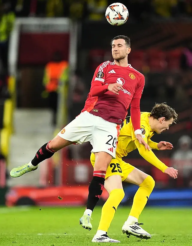 Diogo Dalot replaced Tyrell Malacia at half-time of Thursday's match against Bodo/Glimt