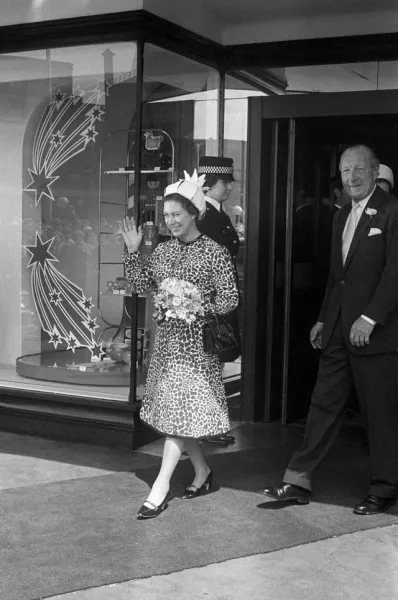 Princess Margaret leaves Hammonds Store during a visit to Hull, 1967 