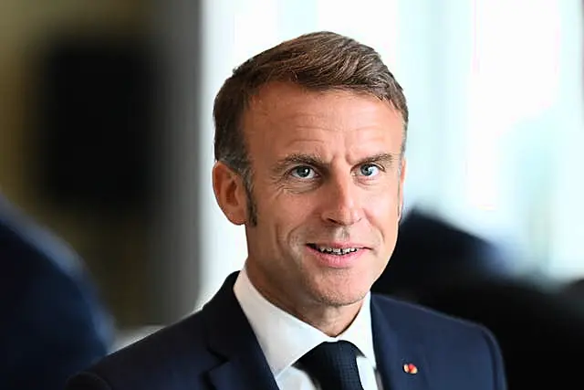 Close up of French President Emmanuel Macron