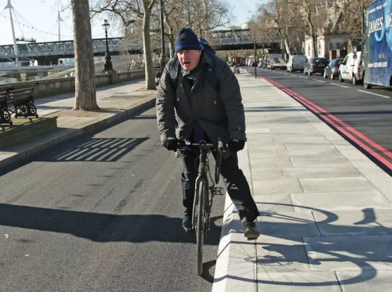 Boris Johnson cycling back when he was Mayor of London