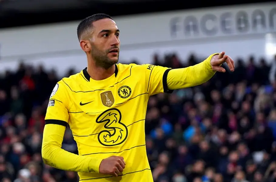 Hakim Ziyech celebrates scoring Chelsea's late winner