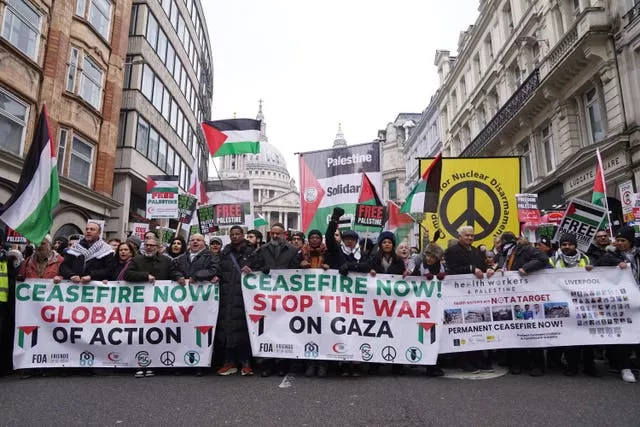 Pro-Palestinian marchers