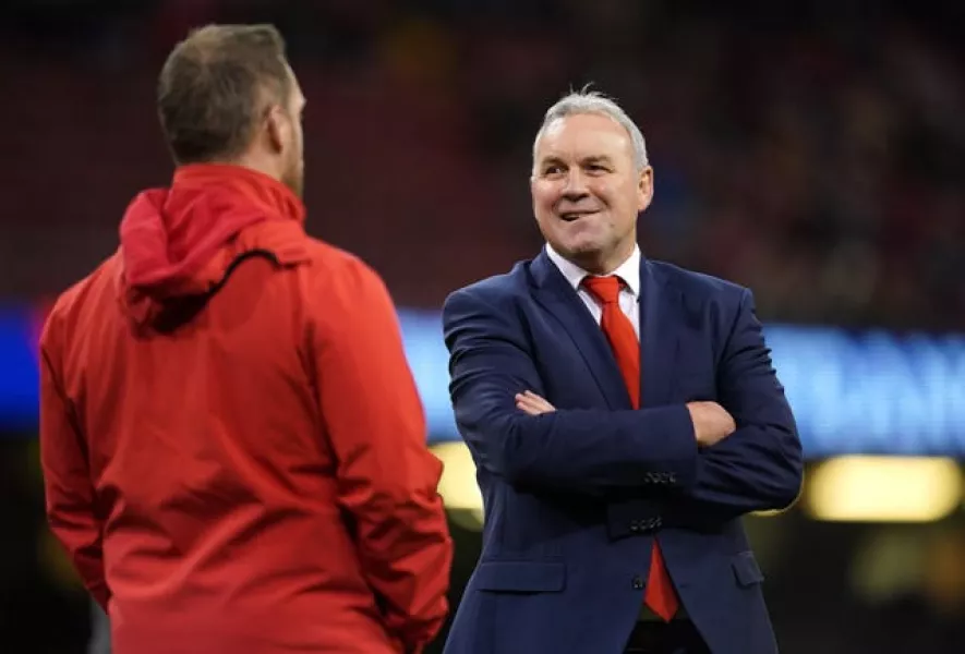 Wayne Pivac, right, led Wales to the Guinness Six Nations title in 2021