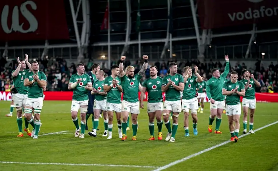 Ireland's players enjoyed a lap of honour after beating New Zealand