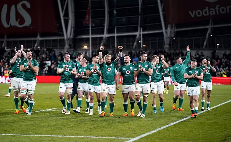 Ireland's players enjoyed a lap of honour after beating New Zealand