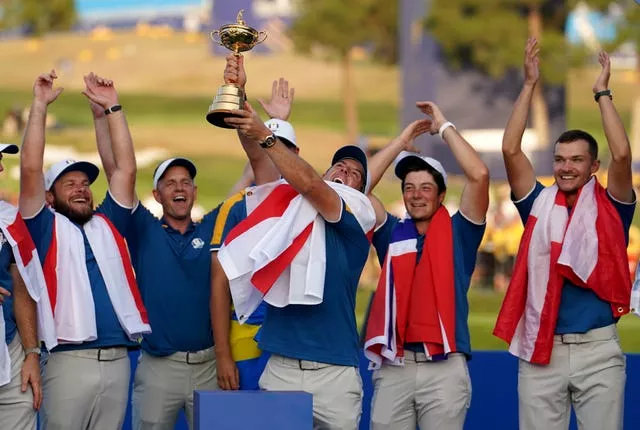 Europe celebrate winning the Ryder Cup
