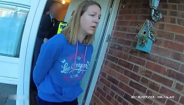 Screenshot from footage of the arrest of Lucy Letby (Cheshire Constabulary/PA)