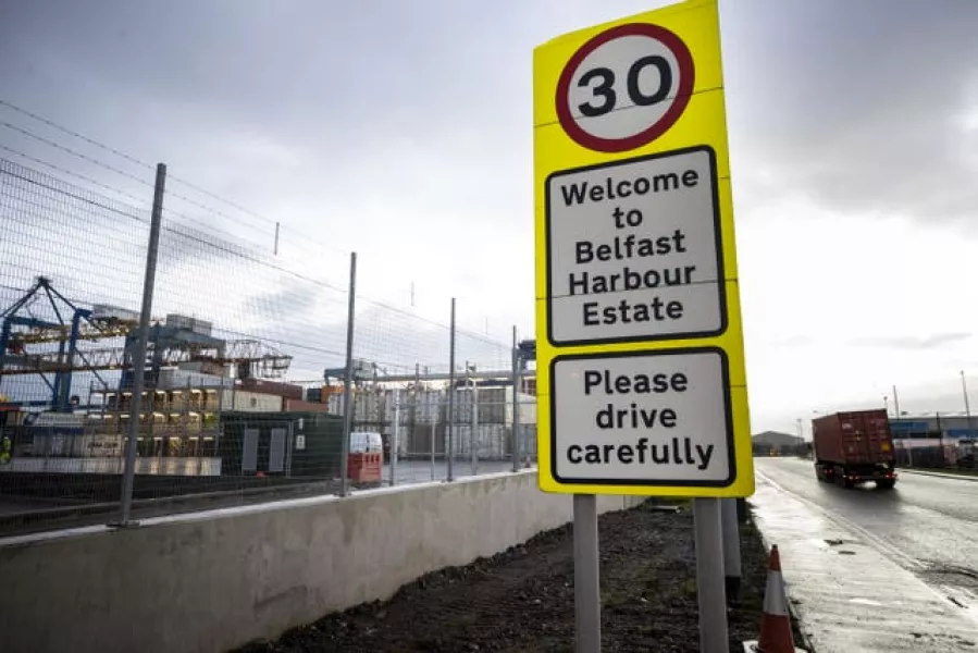 A sign at Belfast Harbour Estate