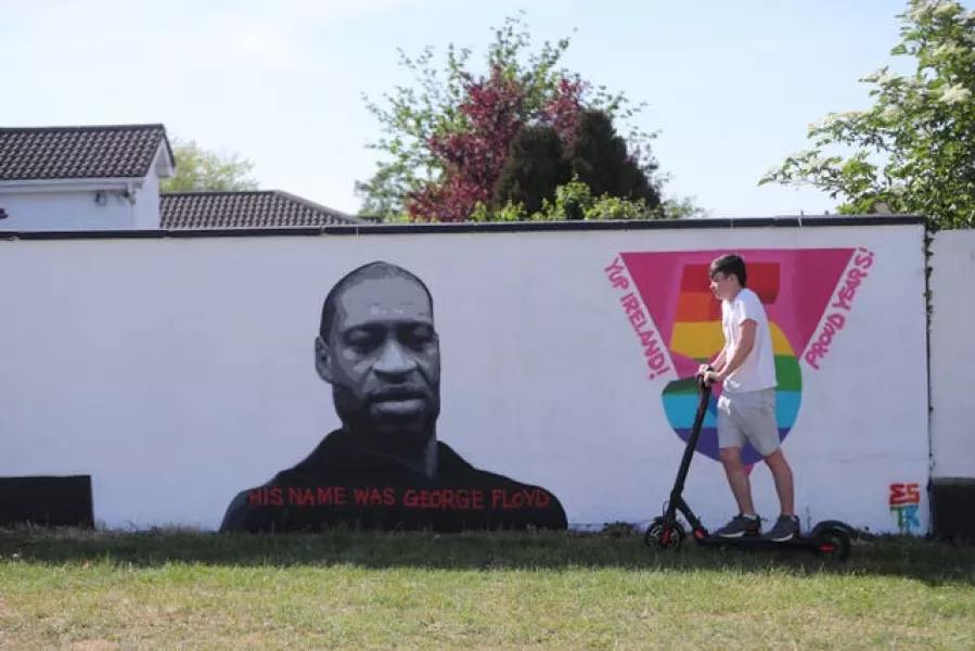 A mural of George Floyd in Dublin