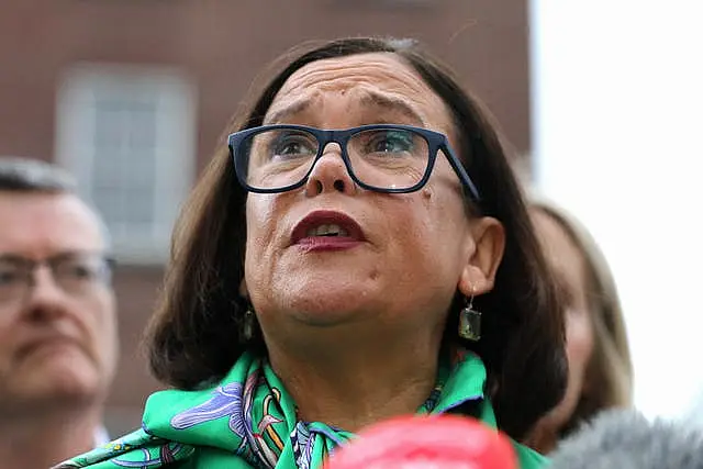 Head shot of Mary Lou McDonald looking up