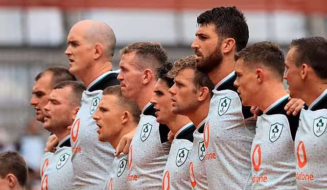 Jean Kleyn, third right, made his Ireland debut against Italy in August 2019