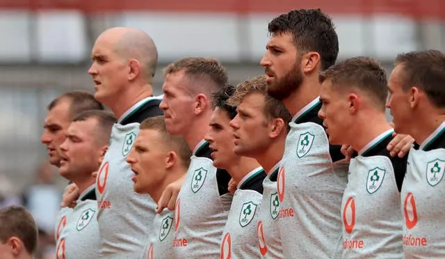 Jean Kleyn, third right, made his Ireland debut against Italy in August 2019