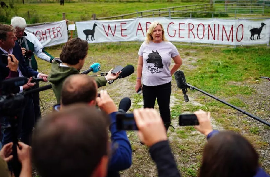 Helen Macdonald, the owner of Geronimo talks to media 