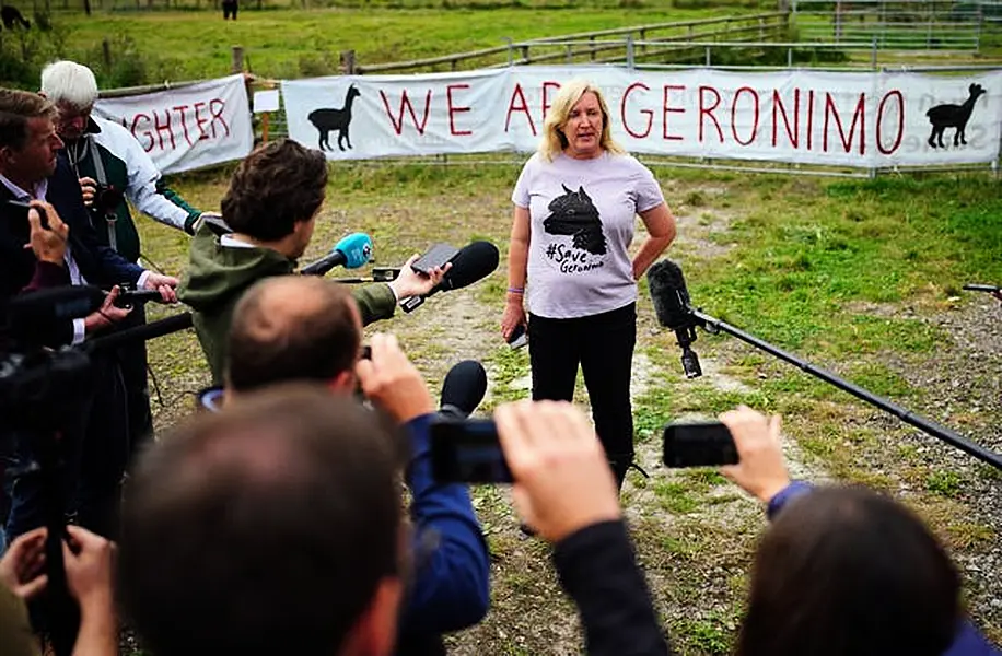 Helen Macdonald, the owner of Geronimo talks to media 