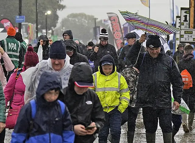 Crowds brave the weather during the National Ploughing Championships at Ratheniska, Co Laois