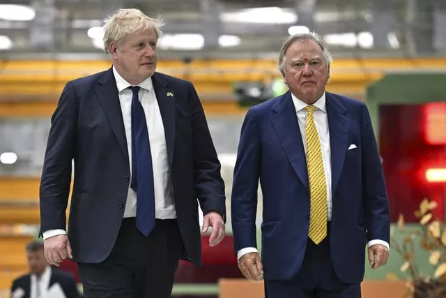 Boris Johnson with Lord Bamford