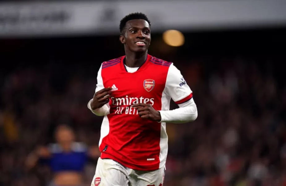 Eddie Nketiah celebrates scoring