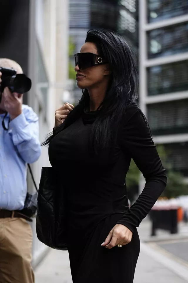 Katie Price arriving at the Rolls Building, London