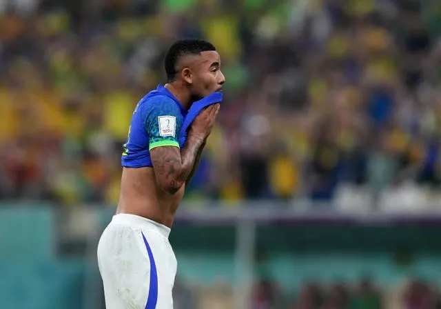 Gabriel Jesus during Brazil's defeat to Cameroon