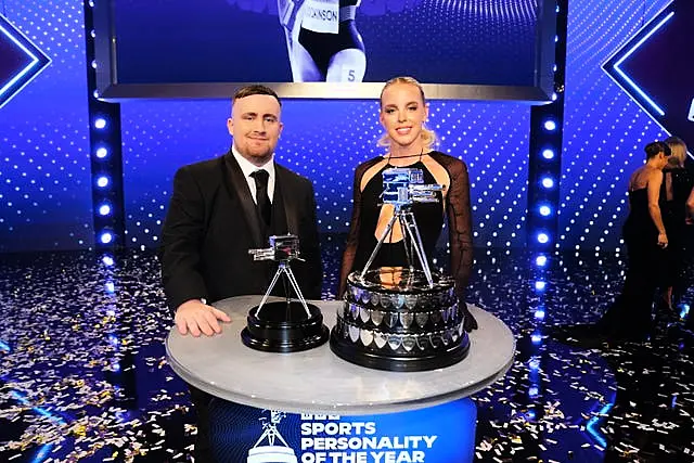 Luke Littler and Keely Hodgkinson at the BBC Sports Personality of the Year awards