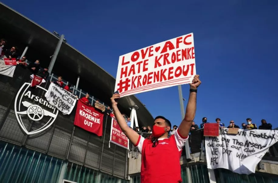 Arsenal fans protested against owner Stan Kroenke recently.