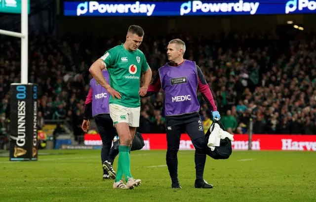 Johnny Sexton was forced off injured against England in March