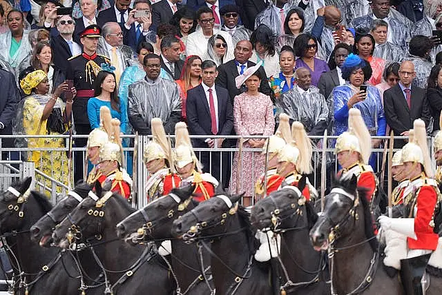 Prime Minister Rishi Sunak and his wife Akshata Murty during the Trooping the Colour ceremony