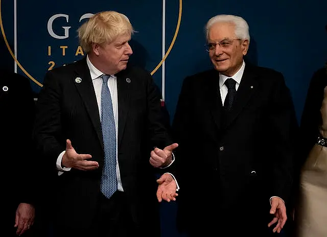 Italian President Sergio Mattarella, right, with Prime Minister Boris Johnson last year