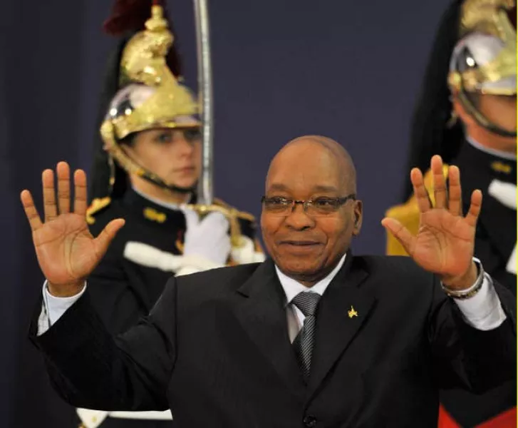 South Africa’s then president Jacob Zuma in Cannes, France (Toby Melville/AP)