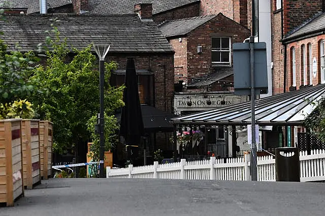 The scene in Railway Street in the Goose Green area of Altrincham, Trafford, where 31-year-old Rico Burton, the cousin of heavyweight boxing champion Tyson Fury, died following an alleged stabbing incident