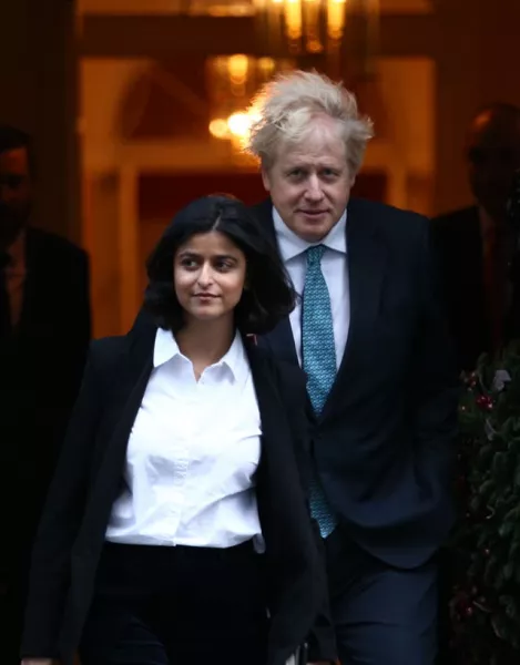 Prime Minister Boris Johnson and long-time ally Munira Mirza pictured leaving No 10