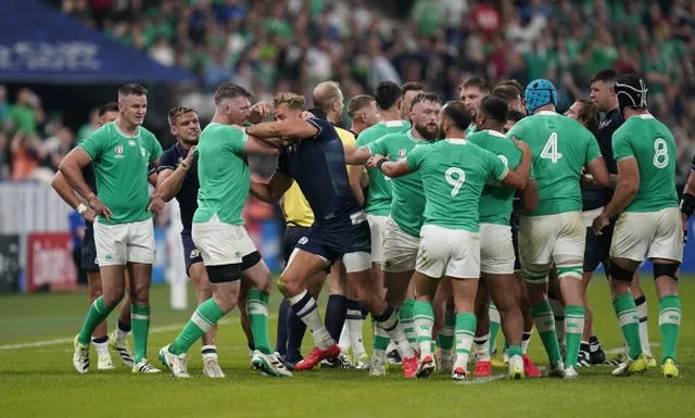 Tempers flared during Ireland's World Cup win over Scotland in October