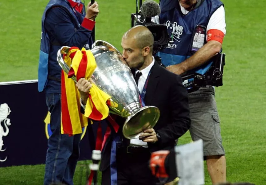 Guardiola, with Messi in his side, won the Champions League twice at Barcelona