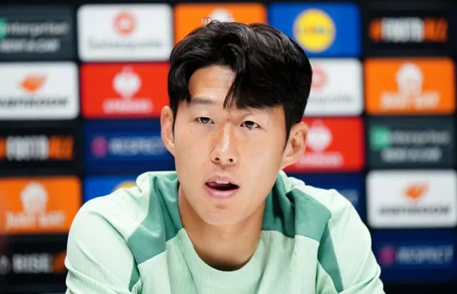 Tottenham Hotspur’s Son Heung-Min during a press conference at Hotspur Way Training Ground