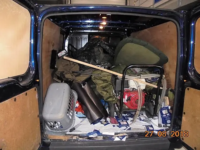 A view inside the van where the family were discovered 