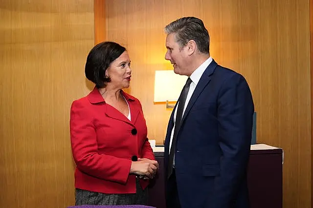 Keir Starmer and Mary Lou McDonald shake hands