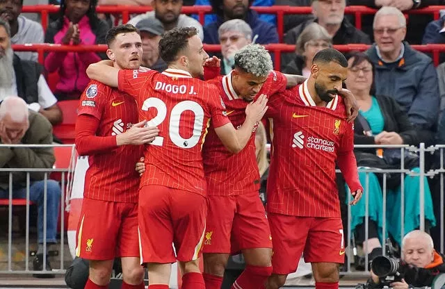 Liverpool players celebrating