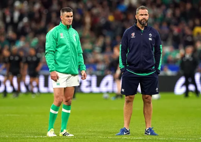 Ireland head coach Andy Farrell, right, has selected a new captain following the retirement of Johnny Sexton, left