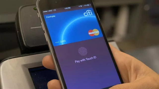 Apple Pay wallet open on iPhone