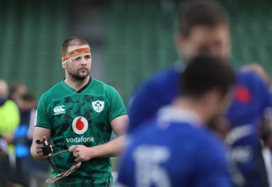 Iain Henderson became the 108th player to captain Ireland but was temporarily forced off by a nasty head injury