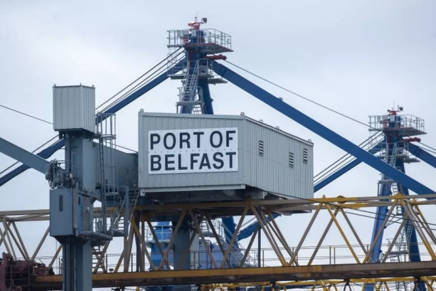 A Port of Belfast sign (Liam McBurney/PA)