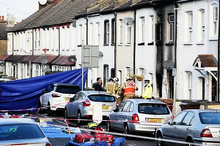 House fire scene