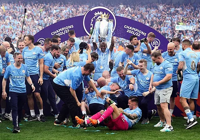 Manchester City were crowned Premier League champions on Sunday (Martin Rickett/PA)