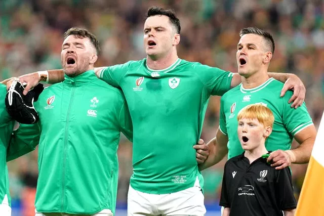 Ireland’s Jonathan Sexton (right) will captain his side in Paris 