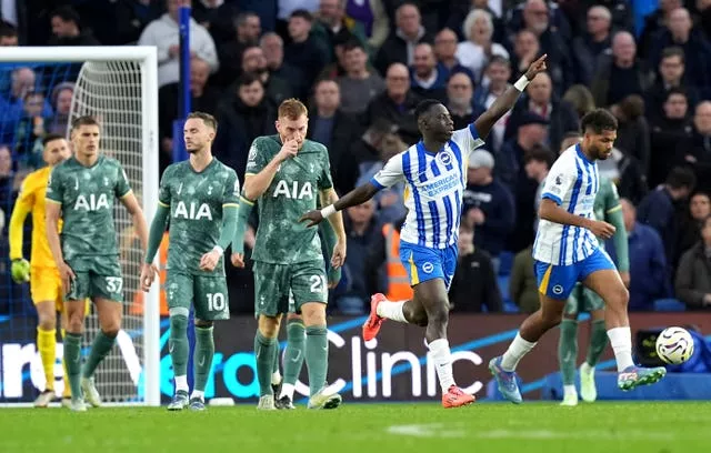 Yankuba Minteh celebrates scoring Brighton's opening goal 