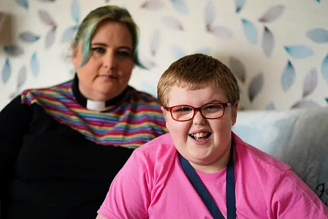 Rev Charlotte Cheshire with her son Adam 