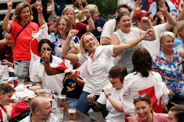 Back home, many England fans gathered in pubs to watch the quarter-final against Colombia 